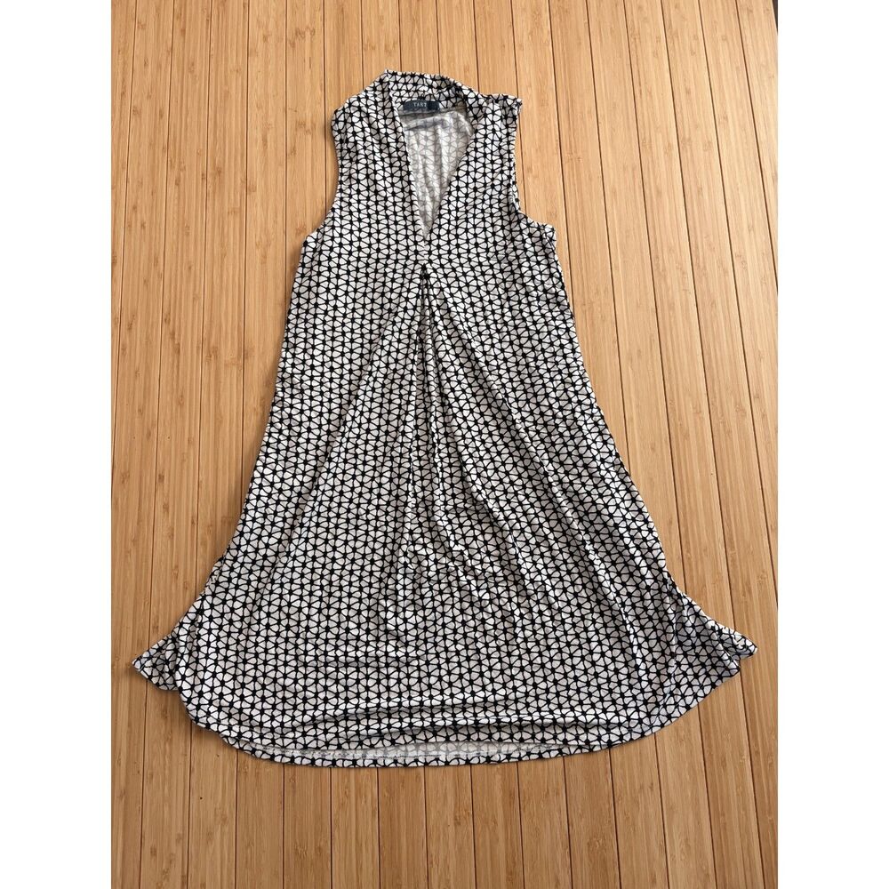 Tart Women’s Size Small Black & White Geometric Sleeveless V-Neck Dress